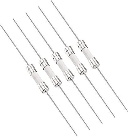 QUARKZMAN 250V T2A 5mm x 20mm Coup lent Fusible x 5PCS Coup lent Temps Retard Fusible Céramique avec Fil Fil pour Circuit Appareil Réparation, [Argenté]