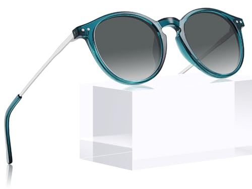 CARFIA Sonnenbrille Polarisiert Damen Herren uv400 Schutz Retro Rund Vintage Polarisierte Sonnenbrille Blau