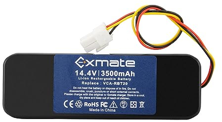 Exmate Batterie Li-ion de rechange 14,4 V 3500 mAh pour Samsung Navibot SR8730 SR8850 SR8845 SR8855 SR8825 SR8750 VCA-RBT20 DJ96-00113C DJ96-0083C DJ96-00116B