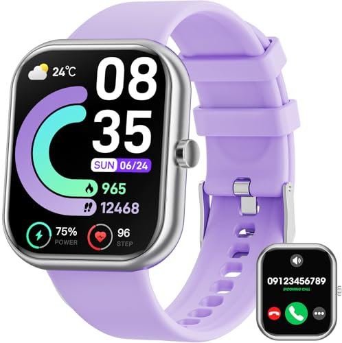 Mingtawn Smartwatch Herren Damen mit Telefonfunktion,1.85''Zoll Touchscreen Fitnessuhr mit SpO2 Blutdruckmessung Schrittzähler Herzfrequenz Schlafmonitor,IP67 wasserdichte Sportuhr für Android iOS