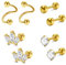 AceFun 4 Paare Goldene Knorpel Ohrstecker Chirurgenstahl Helix Piercing Labret Flache Kugel Zurück Daith Ohrringe für Damen Herren