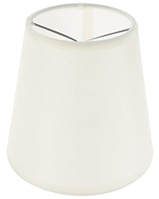 Stofflampenschirm mit Clip On Design, Beige, für Tischlampe | Schlichte Form, Gewebe mit Hardware Details, für Arbeitszimmer, Dekorativ Verarbeitet