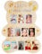 NQEUEPN My First Year Bilderrahmen, Geschnittene Bärenform Baby-Fotorahmen Holzbrett Personalisiert 12 Monate Baby-Fotoanzeige 1. Geburtstags-Erinnerungsgeschenk für Jungen Mädchen Kinderzimmer-Dekor