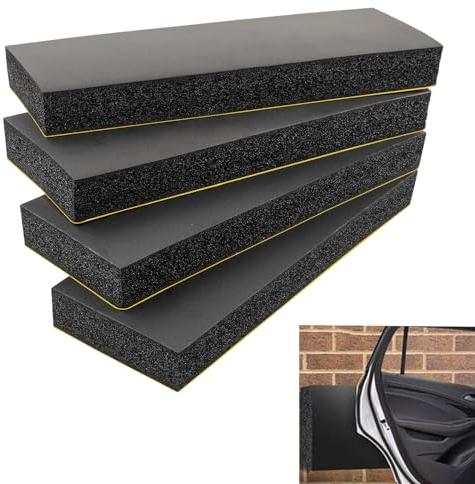 Vueinrg 4 Pièces Protection Garage 30 x 10 x 3 cm - Mousse Autocollante Extra épaisse Pour Mur de Garage - Protection Murale Pour Voiture (Noir)