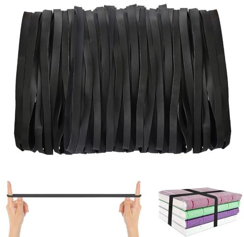 YOUYIKE 30 Pcs Silicone Rubber Bands, 18x1cm Large Elastic Bands Heavy Duty Rubber Band, Thick Strong Rubber Band, for Office Supply, File Folders, Books, School, Home, Cooking, Wrapping