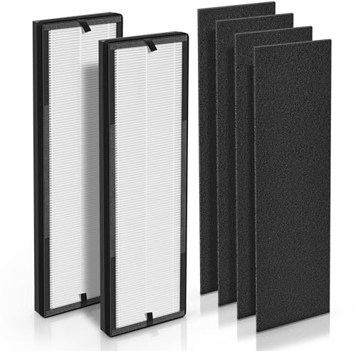 NEA-F1 H13 True HEPA Filter Ersatz kompatibel mit Toshiba Luftreiniger Filter Ersatz für Eureka Luftreiniger NEA120 und Toshiba Smart WiFi Luftreiniger CAF-W36USW, 2 HEPA & 4 Kohlefilter