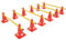 XMTECH 5tlg Steckhürdenset Sports Steckhürdenset 12 Kegel + 6 Stangen für Koordinationstraining,Hürden Steckhürden Set, Agility Set Hindernisse für Kinder, Hunde, Pferde Höhe: 32 cm, Stange: 100 cm