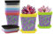 HemaKayy 8er Set Blumentopf Pflanztöpfe mit Sockel – Lavendel Lila bemalt klein Indoor/Outdoor Sukkulenten Töpfe für Garten und Kinderzimmer