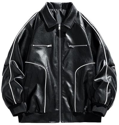 SRZYMJ Lederjacke Herren Schwarz Lederjacke Motorrad Herren Windbreaker Herren Dünn Leicht Regenponcho Schwarz Weißer Hoodie Herren Imprägnierspray Jacke 3XL Herren Langarmshirt Baumwolle Grau