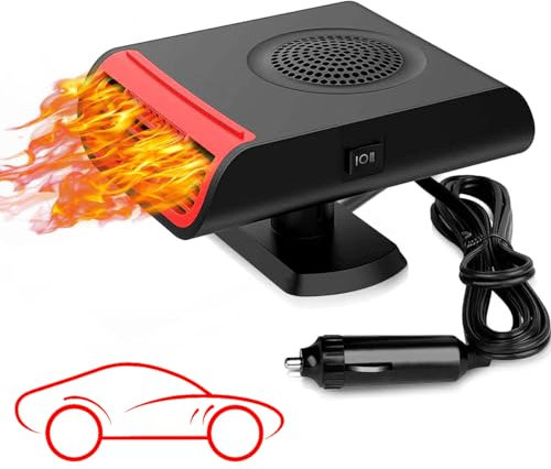 Calefactor Coche, Calefactor 12v Furgoneta Dos en Uno, Calefactor para Coche de Enfriamiento Rápido/Calefacción, para el Calentamiento Rápido del Aire de los Vehículos