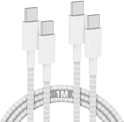 iPhone 16 15 Charger Cable 1M, 2Pack USB C to USB C Fast Charging Cable 60W, Type C to C Charger Cable Lead 1m for Apple iPhone 15 Plus/15 Pro/15 Pro Max/iPad Pro12.9/11/10.9inch 5/4th/Air/Mini/6
