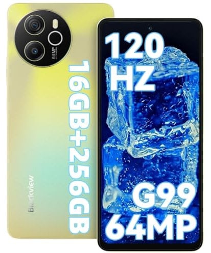 Blackview Shark Handy Ohne Vertrag 16GB+256GB, Helio G99, 120Hz 2.4K, 64MP, 2025 Android Smartphone, 6.78 FHD+, 13MP, NFC, 5000mAh akku mit 33W, 4G Dual SIM Handys