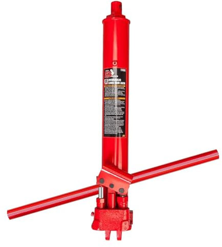 BIG RED Torin Hydraulic Long Ram Jack with Double Piston Pump and Clevis Base (Fits: Garage/Shop Cranes, Engine Hoists, and More): 8Ton (16,000 lb.) Capacity, Red