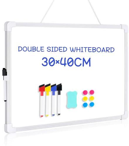 DOLLAR BOSS Small whiteboard A3 Small White Board 30×40cm, Dry Wipe Board Portable whiteboard for Office Home & School for Office Home & School