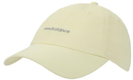 New Balance Damen-Baseballkappe mit 6 Paneelen, lineares Logo, lässige Baseballkappe, pargament, Einheitsgröße