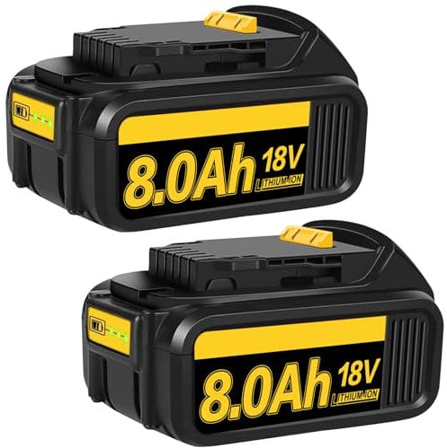 2Pack 8.0Ah/8000mAh18V Replacement for Dewalt Battery Compatible with Dewalt 18V DCB184 DCB180 DCB181 DCB182 DCB183 DCB184B-XJ DCB185 with LED Indicator Replacement Battery for Power Tools