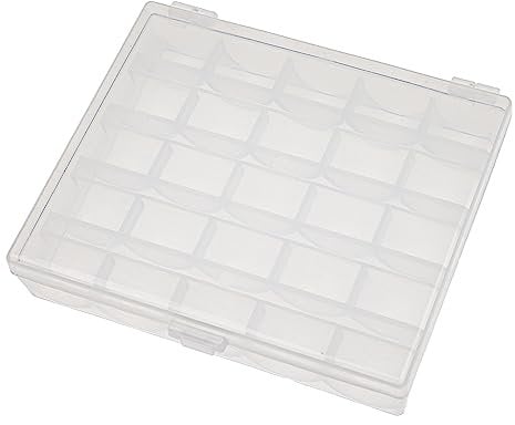 vhbw Aufbewahrungs-Box kompatibel mit Juki HZL-355ZW, HZL-25Z, DX5, HZL-E80, HZL-DX7, HZL-DX3, HZL-F300 Nähmaschinen-Spulen - Leer