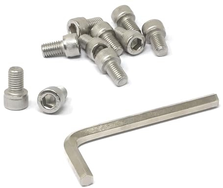 iexcell 10 pezzi M10 x 16 mm passo filettatura 1,5 mm in acciaio inox 304 esagonale viti a testa cilindrica kit bulloni