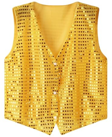 Pailletten-Weste für Erwachsene Vollständig gefütterte Silvester Outfit Herren
