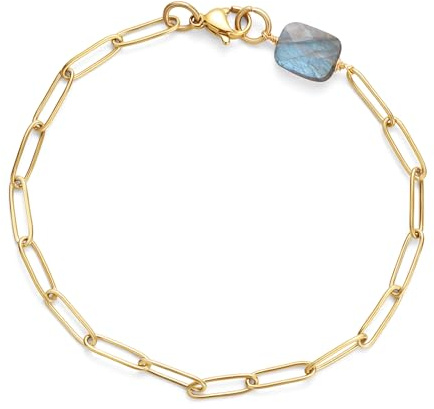 COAI Edelstein Charm Armband für Damen mit goldfarbene Briefclip-Verschluss für Frauen