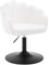 WOLTU Schminktisch Stuhl, Sitzhocker mit Lehne, Schminkstuhl Blumenform, Hocker höhenverstellbar drehbar, Drehhocker Boucle-Stoff, Metall, Weiß