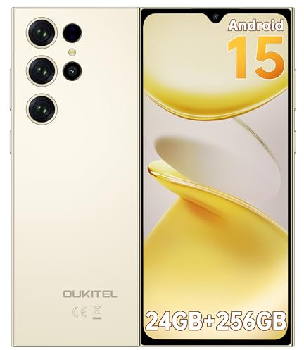 OUKITEL C61 Pro Smartphone Ohne Vertrag Android 15, 24GB+256GB/1TB Handy Ohne Vertrag, 6,88 HD+ Bildschirm Smartphone 5150mAh, 13MP+5MP, Dual SIM 4G Simlockfreie Handys, NFC/Fingerabdruck/Face ID/OTG