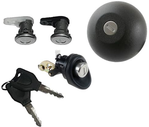 Partsline Kit Serrures de Portes Avant + Barillet de Coffre + Bouchon de Trappe à Carburant avec 2 Clés compatible avec Twingo I (1993-2000) - 7701367380