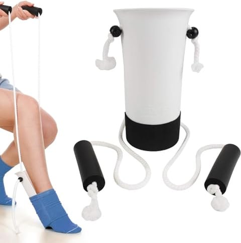 KINDLUME Sockenanziehhilfe, Anziehhilfe für Socken Und Strümpfe, Socken Anziehhilfe, Sockenanzieher, Mit Verstellbarem Zugseil, für Senioren, Menschen Mit Flexibilitätseinschränkung