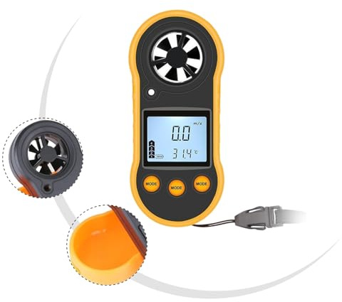 UTTASU Digitales Anemometer Handluft für Geschwindigkeitsmesser Temperaturmesser mit LCD