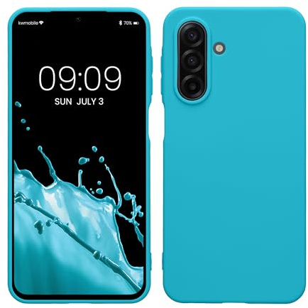 kwmobile Hülle für Samsung Galaxy A17 4G / 5G TPU Case - Handyhülle unterstützt kabelloses Laden, Flexible Schutzhülle, gummiertes Cover in Cool Glacier