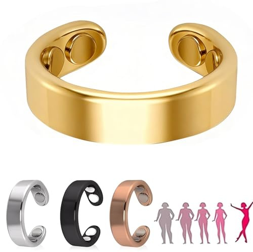 LEEWENYAN 4 Stück Vital Ring Damen Wechseljahre,Vitalring Magnet Wechseljahre,Verstellbare Magnetring Vitalring zum Ringe Zur Angstreduktion & Besseren Schlaf,Rings für Frauen Herren Damen