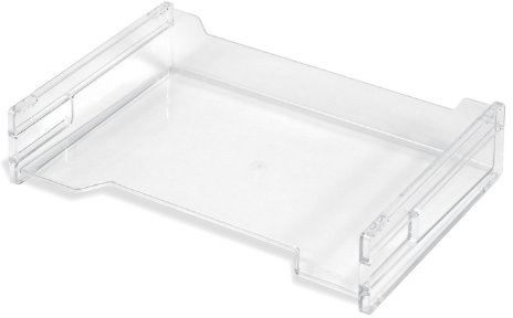 Herlitz 1610393 Ablagekorb A4 quer, transparent und stapelbar (1 Stück, Ablagekorb A4 quer)
