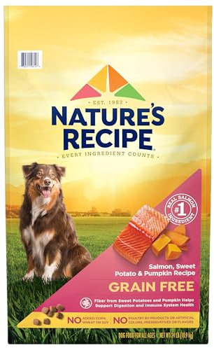 Nature's Recipe Grain Free Salmon, Sweet Potato & Pumpkin Recipe Dry Dog Food, 24 lb. Bag
