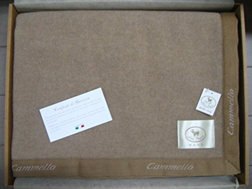 Cobi Aurora Camello - Manta para cama de matrimonio de lana de cachemira