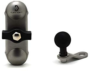 Cliff Top Double Socket Arm + 10 mm Rückspiegel-Montagebasis (Silber)