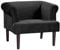 Atlantic Home Collection Charlie Sessel, Armlehnenstuhl mit Massivholzfüßen, Samt, Schwarz, 74 x 86x 70
