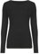 Hamishkane Ladies Long Sleeve Round Neck Plain Casual Basic Stretchy Fitted Womens T-Shirt Top Black