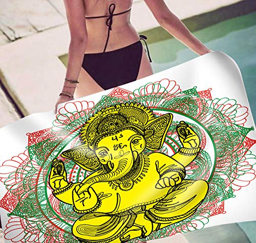 ZQMHCY Strandtuch Goldgelbes Indien Strandhandtuch Mikrofaser Handtuch Tragbar Sand Proof Strandtücher Ultraleicht Schnelltrocknend Strandlaken Antirutsch Beach Towel Badetuch 70x150cm