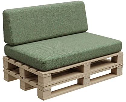 Gutekissen® Palettenkissen, Palletenpolster, Gartenkissen, Palettenauflagen, Sofa, Kissen, Polster, Auflagen Indoor Outdoor PFBG (Set (120x80 + 120x35), Pistazie)