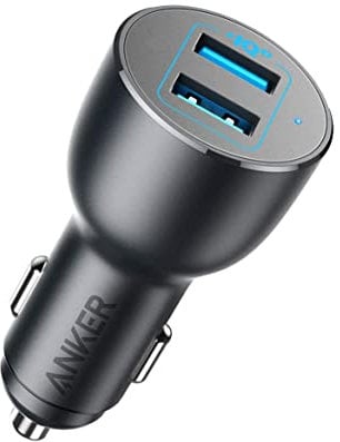 Anker PowerDrive III Kfz-Ladegerät mit 2 Anschlüssen, 36 W, Legierung, Schwarz