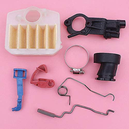 Filtro dell'aria della flangia del collettore di aspirazione per compatibile con Husqvarna 340 345 346XP 350 353 dell'acceleratore dell'asta dell'aria interruttore a molla motosega Sostituire la parte