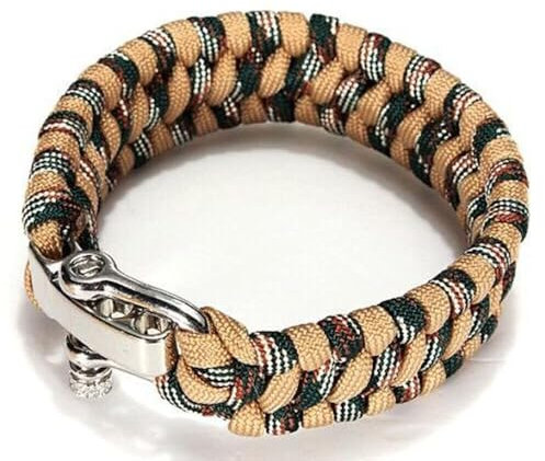 SEIWEI Pulsera de supervivencia de paracaídas, pulsera tejida con cuerda de paracaídas con hebilla de acero inoxidable ajustable para camping, navegación y senderismo (rojo), 20-25cm, Acero inoxidable