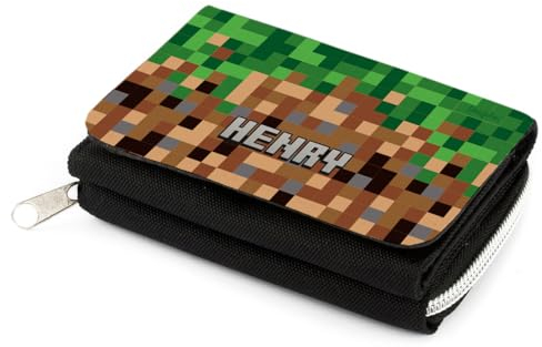 Striefchen Geldbörse für Teenager mit Wunschnamen und Motiv Ihrer Wahl Pixel