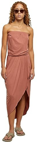Urban Classics Women's Ladies Viscose Bandeau Dress T-Shirt, Terracotta,
