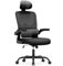 Chaise de Bureau Ergonomique: Fauteuil Bureau avec Support Lombaire en C,Dossier et Appui-tête Réglables,Reversible Armrest,Siege en Maille Respirante Convient à la Maison Bureau ,Lecture,Noir