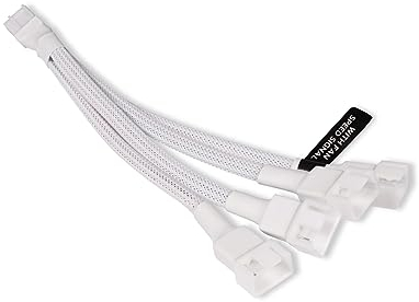 Alphacool 18728 Y-Splitter 4-Pin auf 4x 4-Pin PWM 15cm weiß Kabel Modding gesleevt