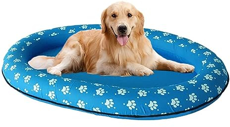 BBTISG Aufblasbarer Hundepool Float, Pet Float Sommer Haustier Aufblasbarer Float Großer Schwimmring Strandspielzeug für Erwachsene Hunde, Welpen und Katzen (Blau)