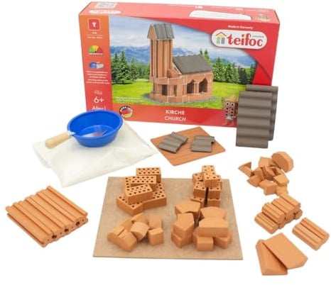 Teifoc - 4025 - Kit de construction en pierre - Église - 70 pièces - Pour enfants à partir de 6 ans - Jouet éducatif