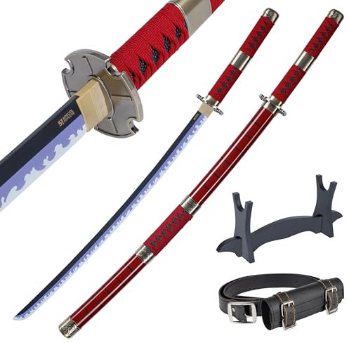 57 SPECIAL REPLICAS Épée de Cosplay Katana en Bambou, inspirée du Katana Roronoa Zoro One Piece Sword 105 cm 41 Pouces, Une variété de Styles au Choix