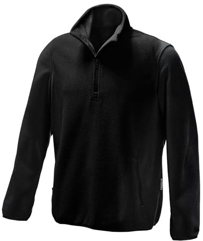 JEMIDI Felpa Pile Uomo - Felpa Uomo Invernale Calda e Comoda - Pile con Mezza Zip e Tasche - Felpa Uomo da Lavoro Senza Cappuccio - Abbigliamento Casa e Montagna - Tinta Unica